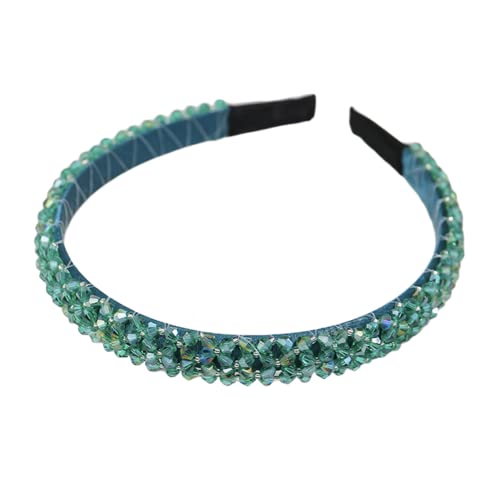 Ruihfas Fashion Sparkle 4 Rows Crystal Rhinestone Headbands Beaded Hair Hoop Band (Green) #TOP9