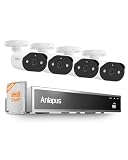 Anlapus 8CH 5MP PoE NVR Security System, 4 x 3MP Audio IP Camera, 500GB HDD