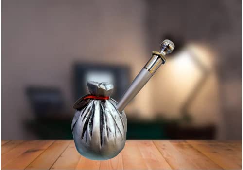 Image of AUGEN Pen Stand Decorative Potli Pen Holder with Pen Design Stationery Holder | Gift Item | Table Top Decor (Potli Pen Silver)