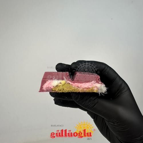 Gulluoglu Angel Hair Chocolate – Belgian Pink Chocolate with Pistachio & Cotton Candy Filling – Unique Fluffy Texture – 7 oz, 200g (Trendy Viral) Pismaniye pistachio, pink chocolate angel hair