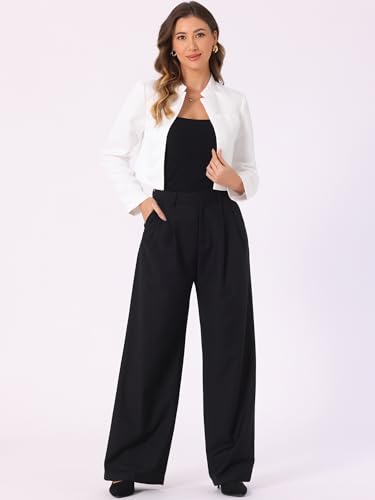 Allegra K Satin Blazer for Women's Elegant Business Casual Open Front Cropped Jacket4