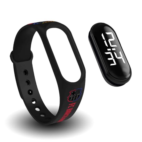 FIT & FUN Relógio Digital com Pulseira Oficial FC Barcelona – Resistente à Água, Relógio Esportivo com Funções de Calendário, Design Oficial do Barça Temporada 25-26, Desportivo