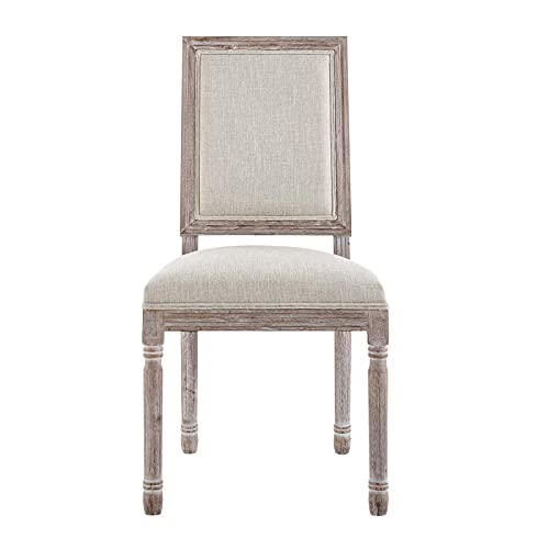 Modway Court French Vintage Upholstered Fabric Dining Chair In Beige #TOP6