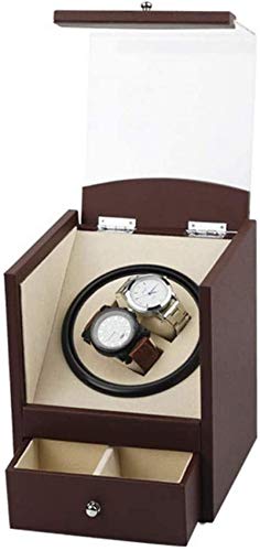 Watch Winders - Bolsa de almacenamiento para 2 relojes automáticos de madera de PU con 2 almacenamiento de joyas, bolsa de pañales automática con terciopelo interno