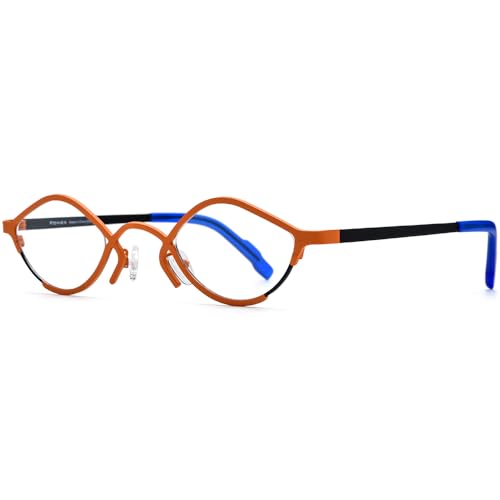 Image of FONEX Colorful Pure Titanium Glasses Frame Women Retro Round Eyeglasses