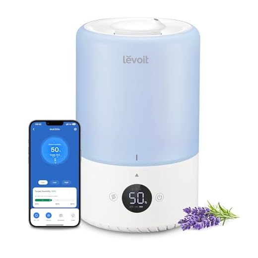 LEVOIT Dual 200S Smart Humidifiers for Bedroom, Top Fill, Customize Humidity for Home, Baby Nursery & Plants with Humidistat, Essential Oil Diffuser, Schedule, Timer, APP & Voice Control, 3L, Blue