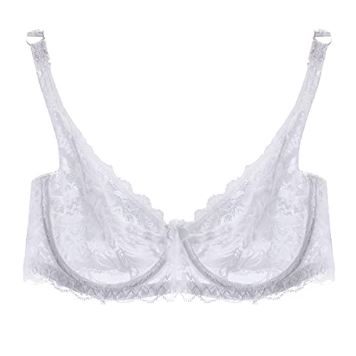 Moniss Novo sutiã de gaze de renda sexy feminino push up 3/4 xícara gancho e olho respirável sutiã u
