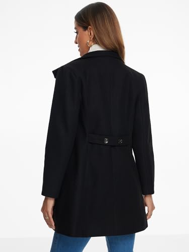 Allegra K Winter Trench Coats for Women's Casual Stand Collar Pea Double Breasted Overcoat3