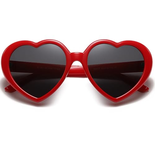 WZWLKJ Heart Sunglasses for girls Polarized UV 400 Protection Love Heart Sunglasses Vintage for Outdoor Beach Age 3-10 Years2