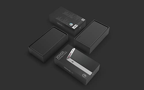 Batería externa pequeña extra compacta de 20000 mAh color gris oscuro para móvil 5
