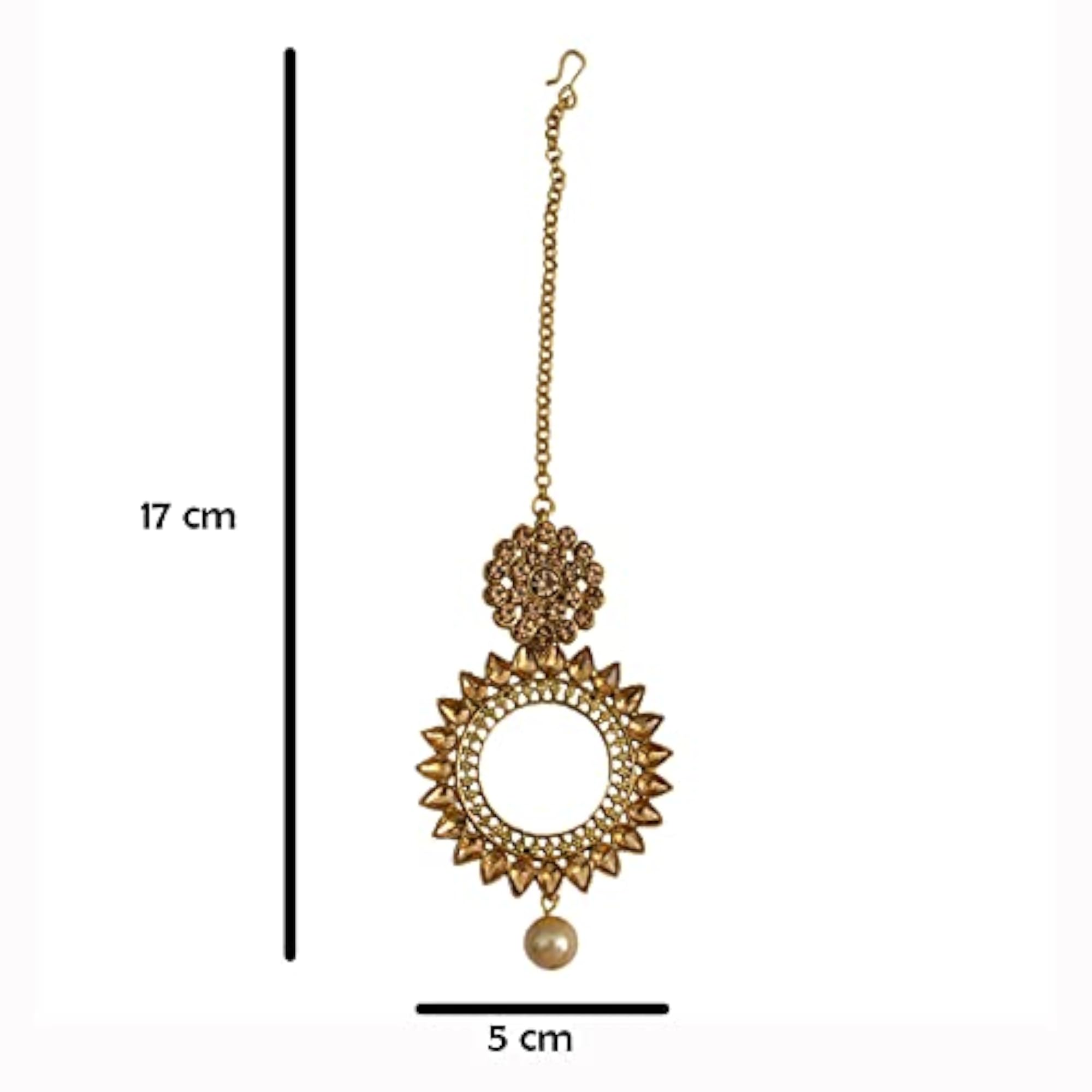 Traditional Maang Tikka with Kundan and Beads