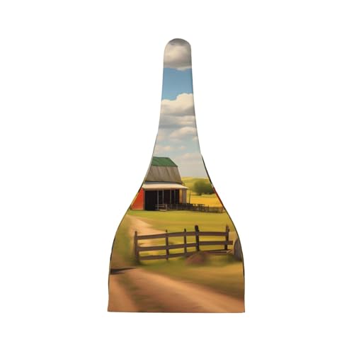 Newborn Baby Hat, Ranch View Print Soft Top Knot Beanie Cap, Cute Baby Headwear for 0-6 Months Black2