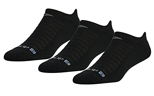 Drymax Running Lite Mesh No Show Tab 3-Pair Pack Black MD (US Mens Shoe 6-8 Womens Shoe 7.5-9.5)