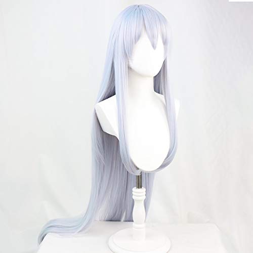 osseoca Long Silver Gray Cosplay Synthetic Hair with Long Bangs Natural Anime Halloween Carnival Party COS Ombre Wigs