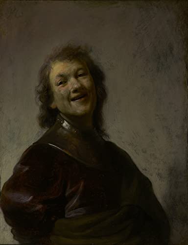 Toile Rembrandt riant pour habiller un grand mur vide de salon moderne