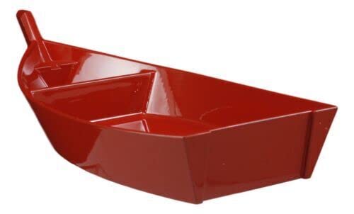 Plato para servir sushi en forma de barco rojo de 12 pulgadas miniatura 6