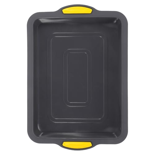 CIYODO Molde de Silicona para Hornear Pan y Brownies, Bandeja Rectangular Antiadherente Gris y Amarillo, Flexible y Apto para Horno y Lavavajillas, Molde para Repostería Casera