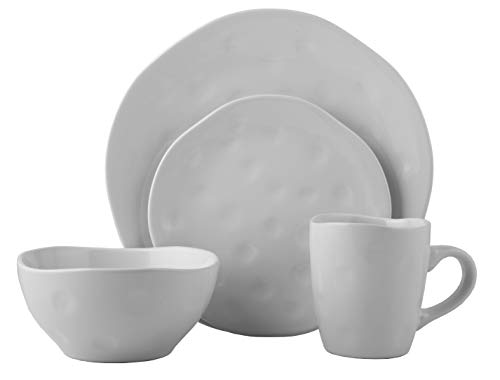 Melange Stoneware 32-Piece Dinnerware Set | Irregular Shape Collection | Service for 8