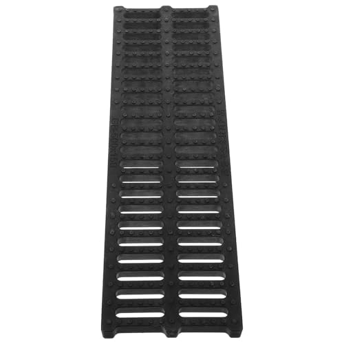 NUOBESTY Caniveau Grille de Drainage Noir en Plastique pour Tranchée et Pipeline, Haute Dureté et Capacité de Charge, pour Usage Extérieur