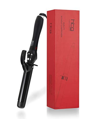 HTG Professional Hair Curling Iron with 1.25 Inch Barrael Infrared and Ionic Hair Curler Wand Iron 1.25 inch with Tourmaline Ceramic Coating Anti-scalding Insulated Tip Infrared Curling Iron