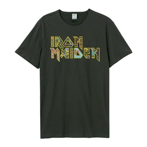 T-shirt Iron Maiden imprimé rock vêtement noir col rond pour homme et femme