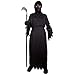 Kangaroo Black Grim Reaper Costume for Kids – Phantom Costume with Glowing Red Eyes - Cosplay Night Reaper Robe - Kids Halloween Costume for Boys and Girls
