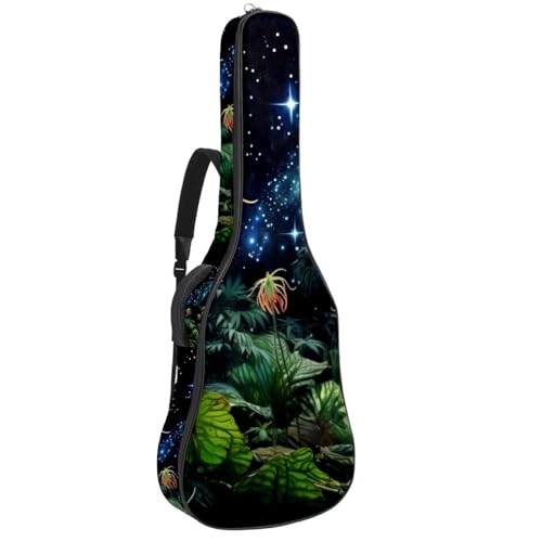 Sac guitare acoustique étanche motif plantes 42.9" avec grand compartiment