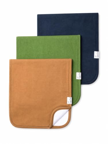 Image of Copper Pearl Premium Baby Burp Cloths - 3-Pack Large Cotton Burp Cloths, Extra Soft Spit Up Rags with 3 Absorbent Layers, Perfect for Baby Boy and Baby Girl Gifts (21 inch x 10 inch Size, Ridge Set)