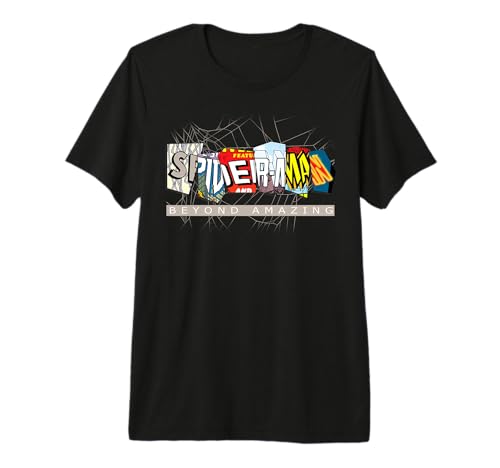 T-shirt Spider-Man Marvel noir col rond vêtement coton geek original