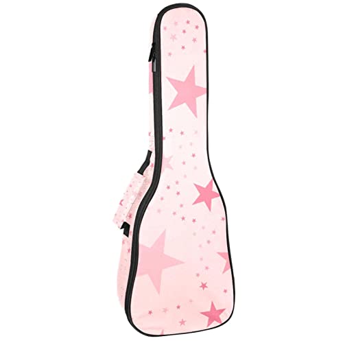 Sac à dos ukulélé concert et ténor rose à étoiles avec rembourrage 10mm