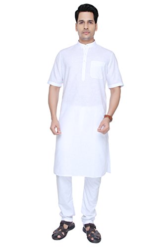 Kurta boda india Modi blanco para eventos de gala