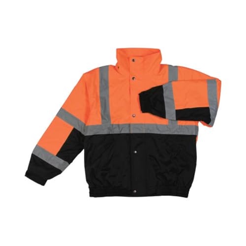 Image of ERB W106 Class 3 Bomber Jacket Hi Viz Orange Black Bottom MD