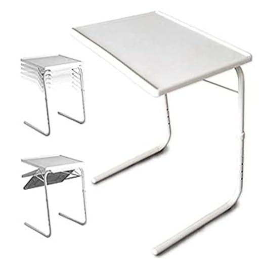 Major Fällbart TV-/laptopbord, plast, vitt, 20,71 x 16,22 x 2,44 cm
