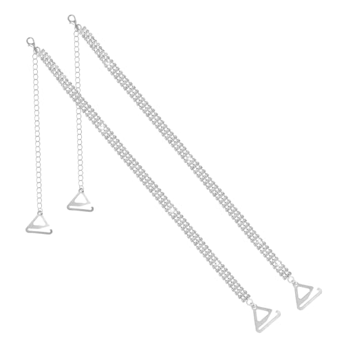 Detachable Rhinestones Bra Shoulder Chain, 1 Pair Rhinestone Bra Straps Adjustable Crystal Summer Body Jewelry Wedding Bridal Bling Underwear Chain for Women Dress Jewelry Lingerie Straps