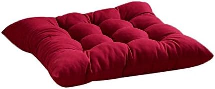 Mumustar Soft Garden Pad Seat Chair Cushion With Ties Squared Dinning Seats Mat Cover Pillows For Office Patio Backyard (Red)