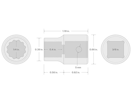 Image of TEKTON 3 /8 Inch Drive x 1 /4 Inch Shallow 12-Point Impact Socket | SID12206