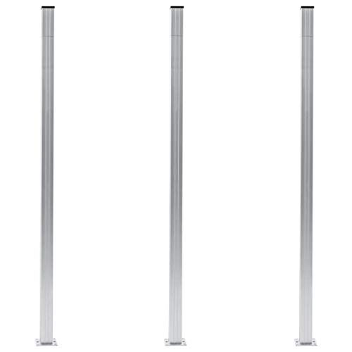 vidaXL Fence Posts 3 pcs Aluminium 185 cm