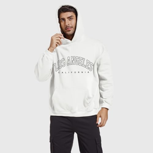 Bobeutou Oversized Graphic Hoodies for Men Los Angeles Vintage Sweatshirt California Letter Print Hoodie Pocket Pullover Top4