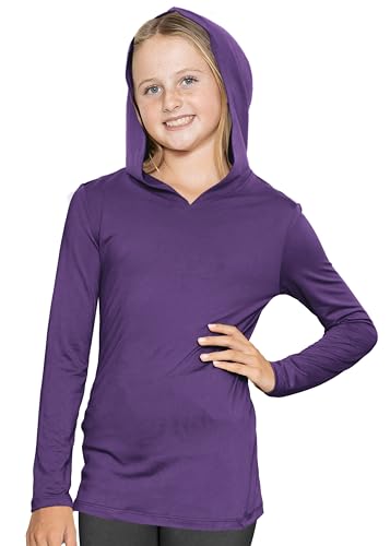 Image of Shirts for Girls Long Sleeve Crew Neck Top, Hoodie or 3 /4 Sleeve Soft Stretch Kids Lightweight Size 2-16