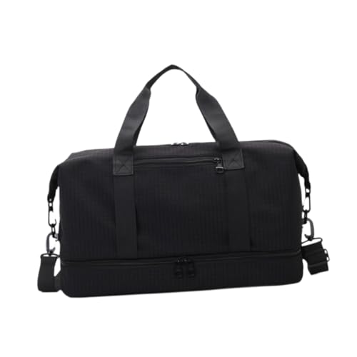 Sac duffel multifonction noir en tissu Oxford imperméable avec compartiments