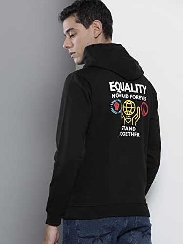 Image of The Indian Garage Co Men Regular Fit Typography Overhead Hooded Sweatshirt