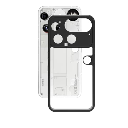Image of RIGGEAR Shockproof Sleek Hybrid Armor Back Cover Case for Nothing Phone 3 (Clear PC + Black TPU Bumper)