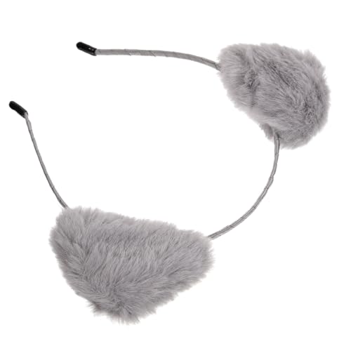 WRITWAA diadema con orejas de damas diademas gato aro de pelo de oreja de animal diademas de niñas venda cosplay leopardo disfraz de leopardo Púrpura