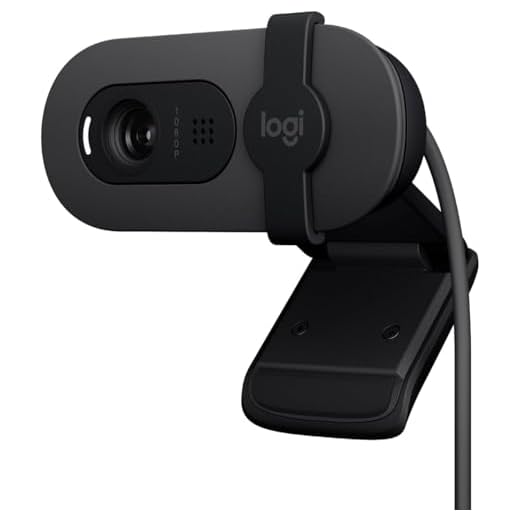 Webcam Full HD Logitech Brio 90 com Microfone Integrado, Proteção de Privacidade, Correção Automática de Luz e Conexão USB-C - Grafite