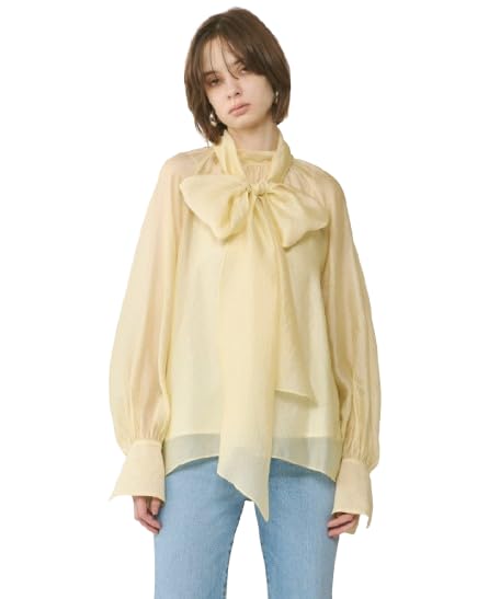25SS 完売色 GRACE CONTINENTAL シアーボウタイブラウス 白 25SS 完売色 GRACE CONTINENTAL シアーボウタイブラウス 白
