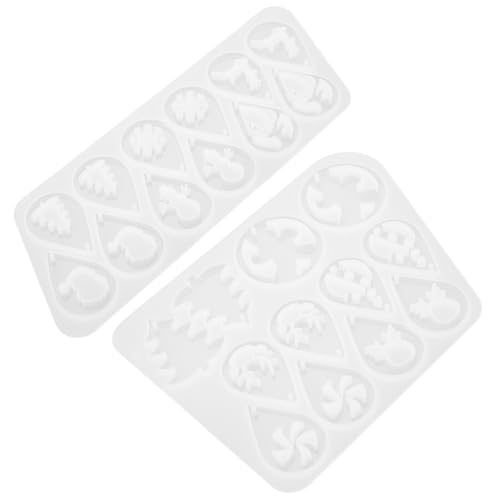 TEHAUX Molde para Pendientes y Colgantes de Silicona 2 Piezas Molde para Hacer Dijes de Joyería y Manualidades DIY Superficie Lisa para Fácil Desmoldeo Adecuado para Bisutería
