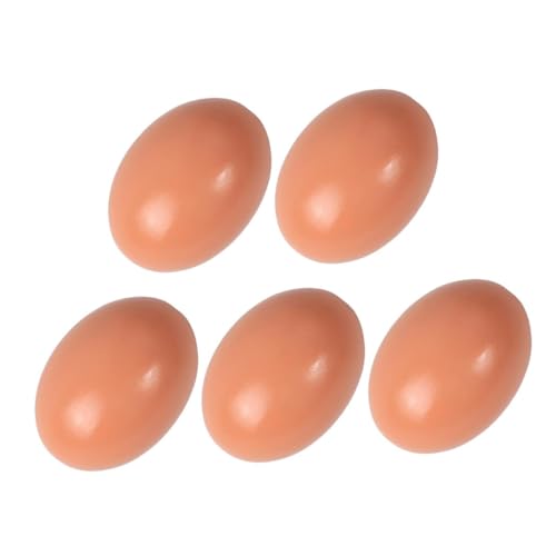 Mikinona 5 Piezas Pack de Huevos de Madera Pequeños para Manualidades Huevos Falsos Simulados con Acabado Liso para Decoración de Pascua y Bricolaje Creativo