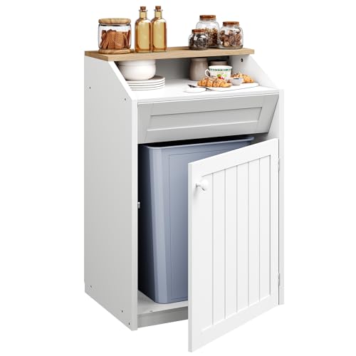 YATINEY Flip-Top Trash Cabinet