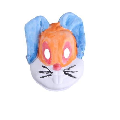 DRESSOOS 3 Piezas Diy Pintable Amsk Máscaras De Animales Máscara De Bricolaje Sin Pintar Papel Pintable Blanca Cosplay Conejito Máscara De Papel Simple