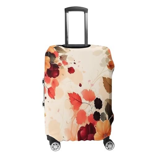 Autumn Beautiful Floral Elastic Luggage Cover Suitcase Protector for 19-32 Inch Suitcases | Universal Stretchable Travel Bag Cover | Anti-Scratch, Washable with Zipper Closure L4